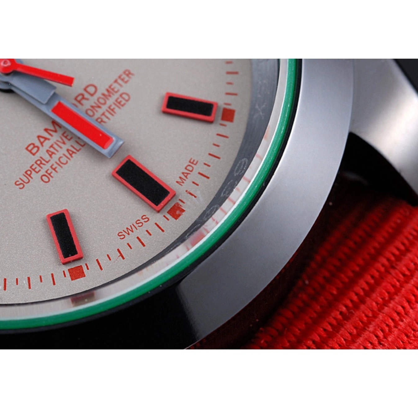 Aaa replica watch 622002 Strap Rolex Milgauss Red Bamford Nylon 0817